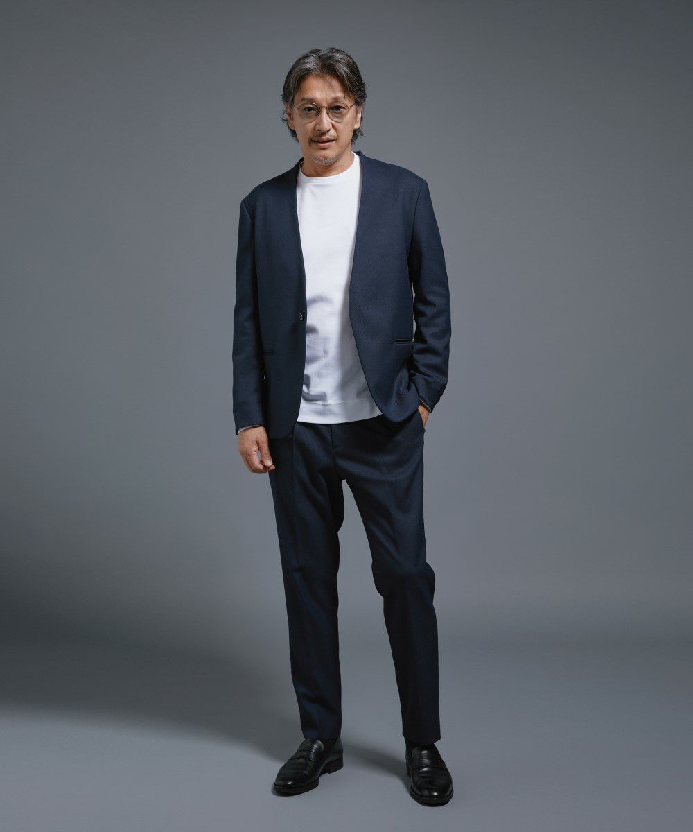 TRサージ ノーカラー テーラードジャケット【FLAT】