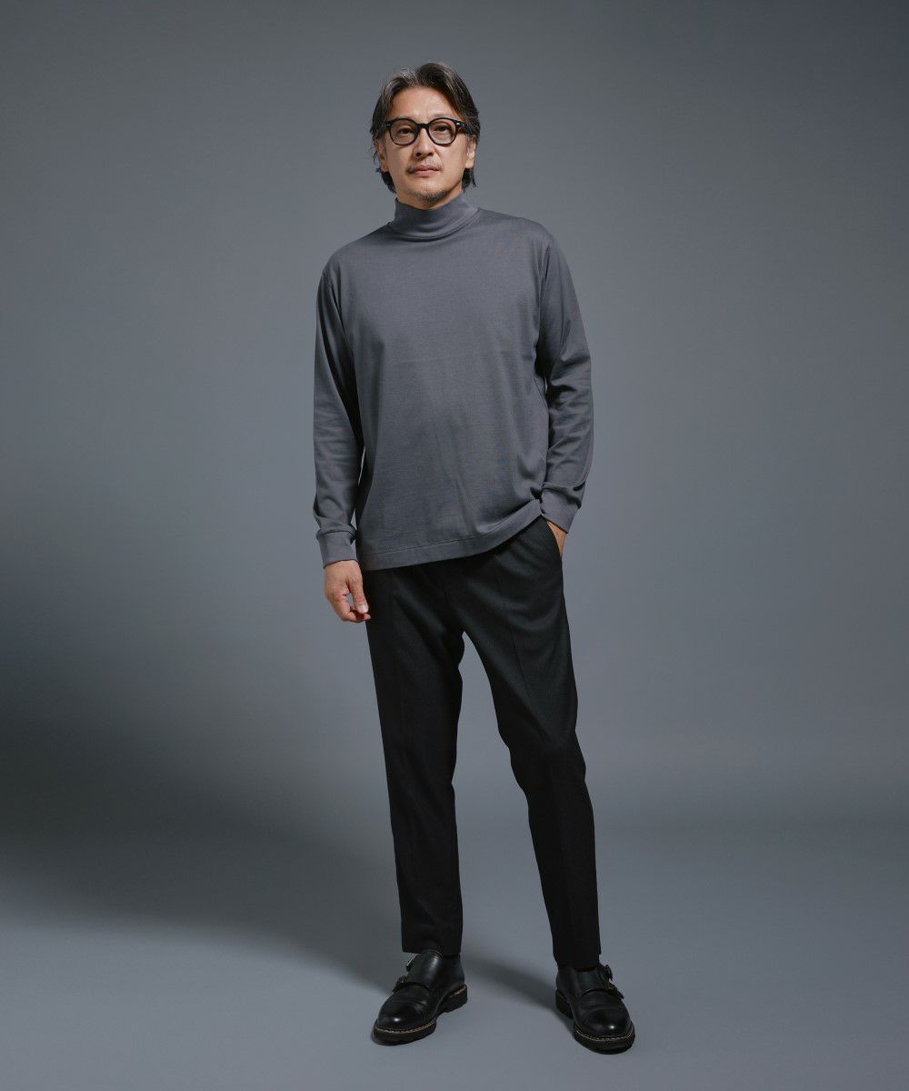 スムース天竺 ハイネック L/S Tシャツ【FLAT】