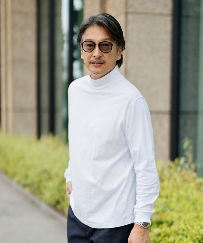 スムース天竺 ハイネック L/S Tシャツ【FLAT】