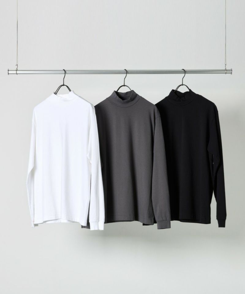 スムース天竺 ハイネック L/S Tシャツ【FLAT】