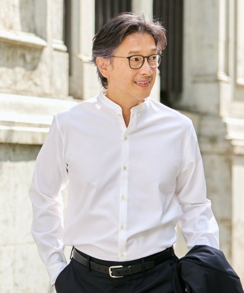 ノーカラー オックスフォードシャツ【FLAT】