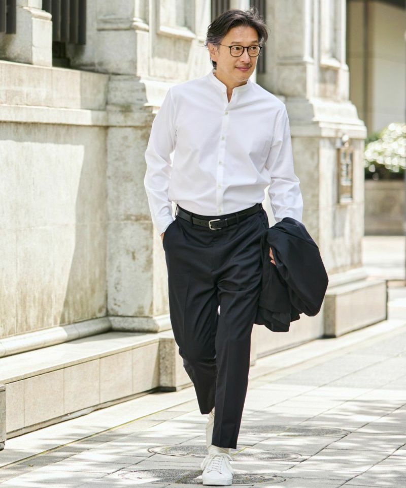 ノーカラー オックスフォードシャツ【FLAT】