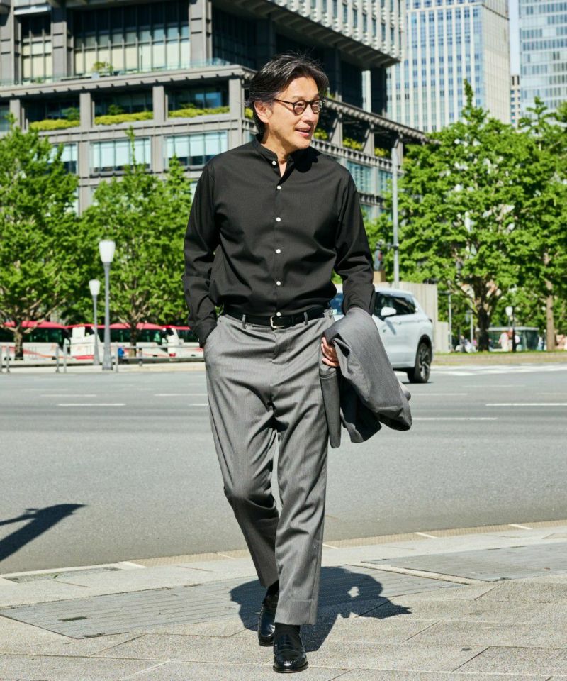 ノーカラー オックスフォードシャツ【FLAT】