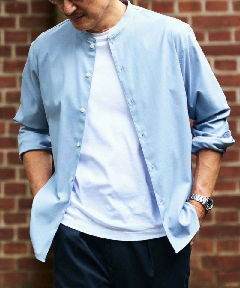 ノーカラー オックスフォードシャツ【FLAT】