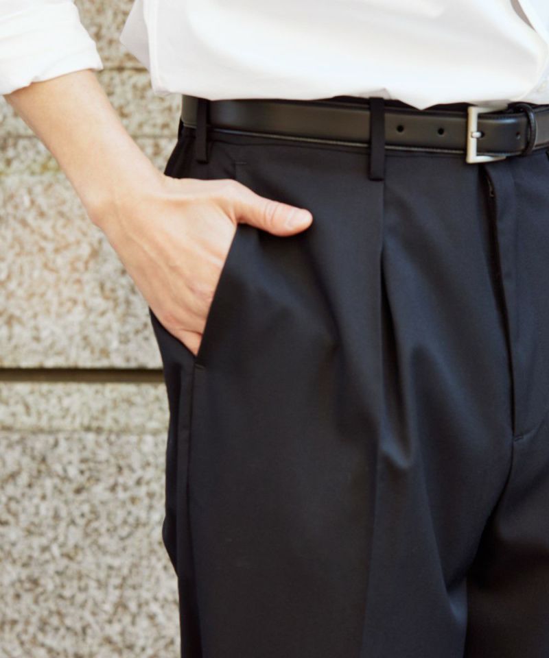 ストレッチ テーパードスラックス【PLAY】