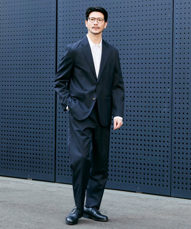 ストレッチ テーパードスラックス【PLAY】