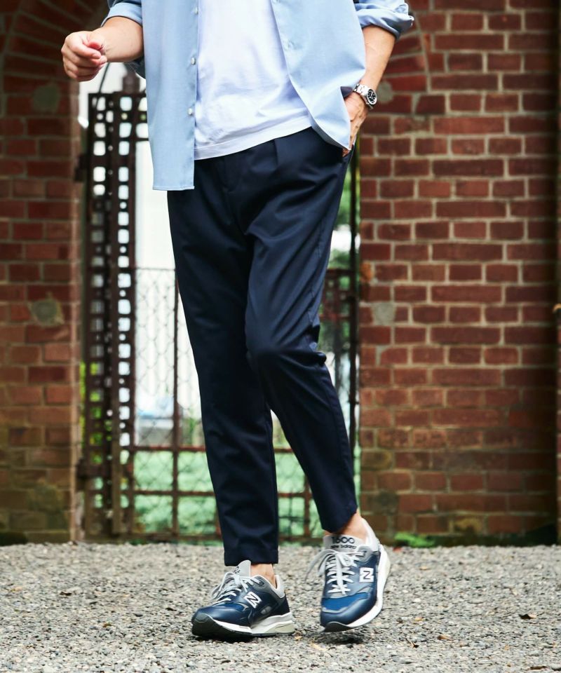 ハイブリッドウール ワンタックイージースラックス【FLAT】