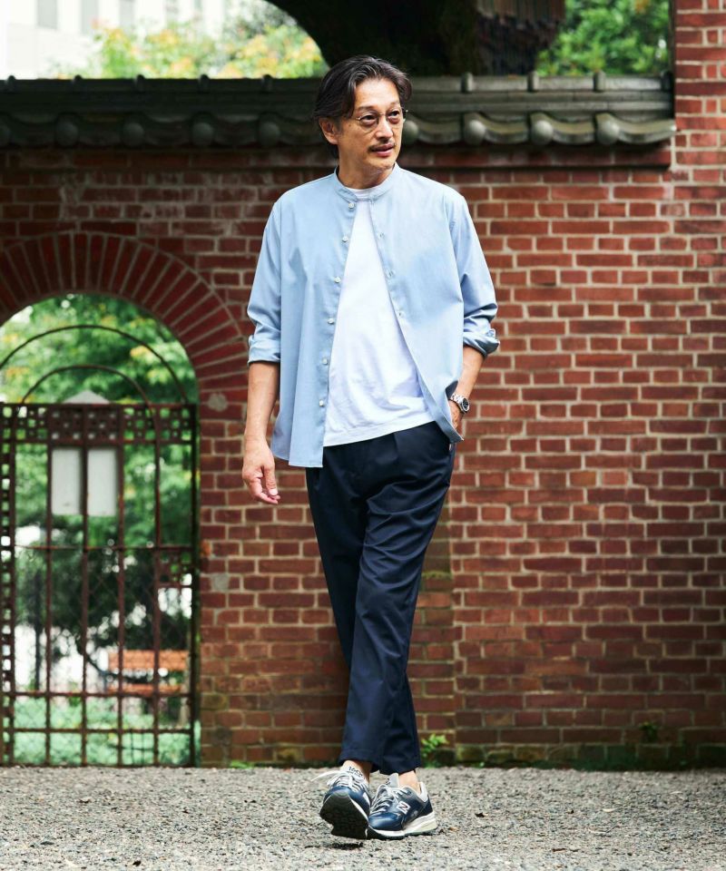 ハイブリッドウール ワンタックイージースラックス【FLAT】