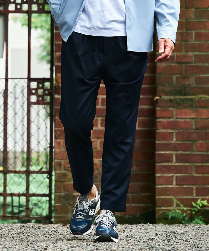 ハイブリッドウール ワンタックイージースラックス【FLAT】