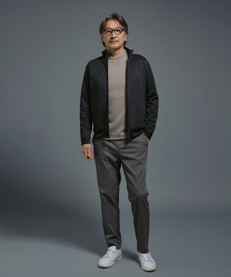 ダブルニット ドライバーズジップアップブルゾン【FLAT】