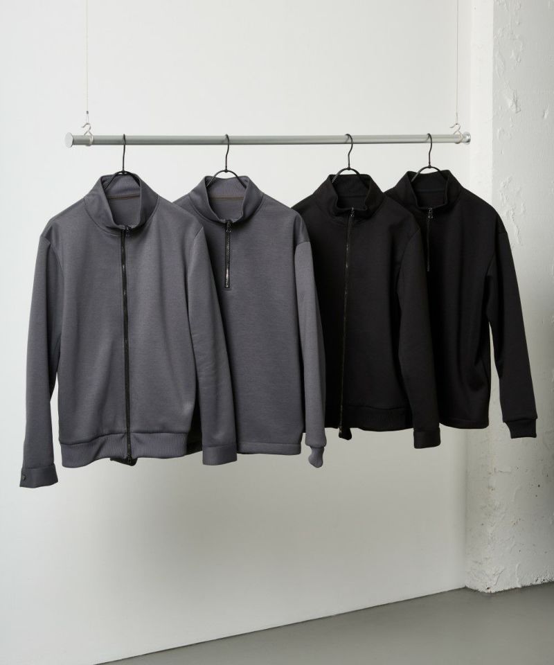 ダブルニット ドライバーズジップアップブルゾン【FLAT】