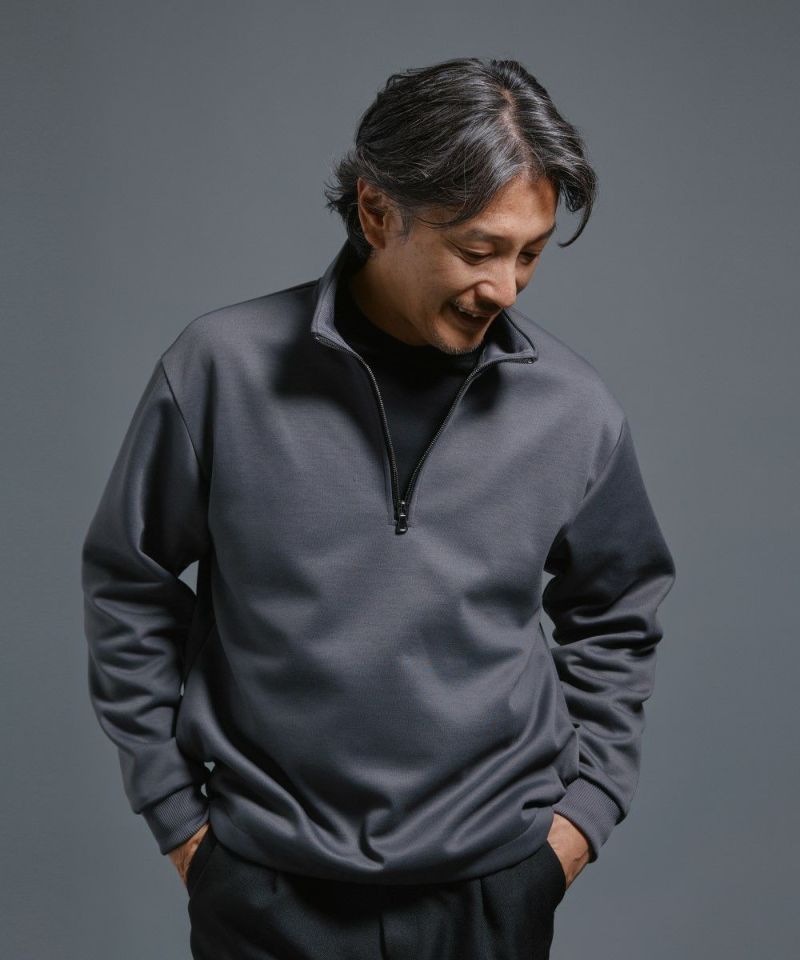 ダブルニット ハーフジッププルオーバー 【PLAY】