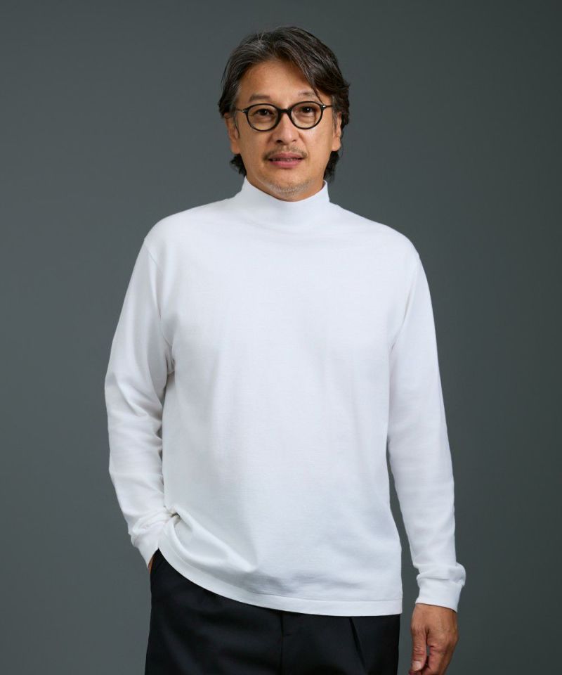 スムース天竺 ハイネック L/S Tシャツ【FLAT】