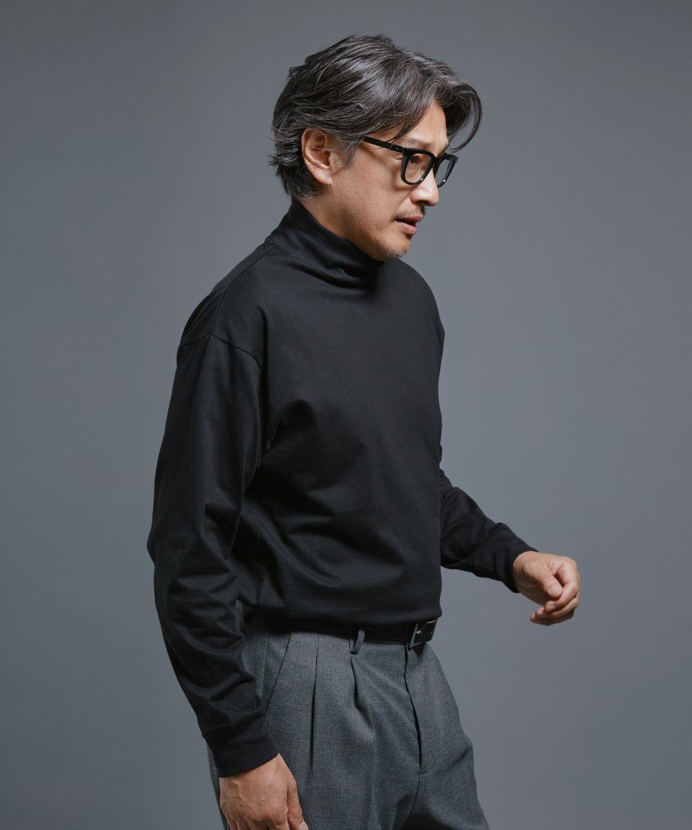 スムース天竺 ハイネック L/S Tシャツ【PLAY】