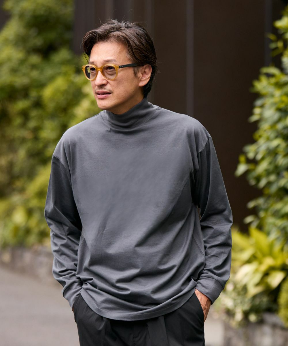 スムース天竺 ハイネック L/S Tシャツ【PLAY】