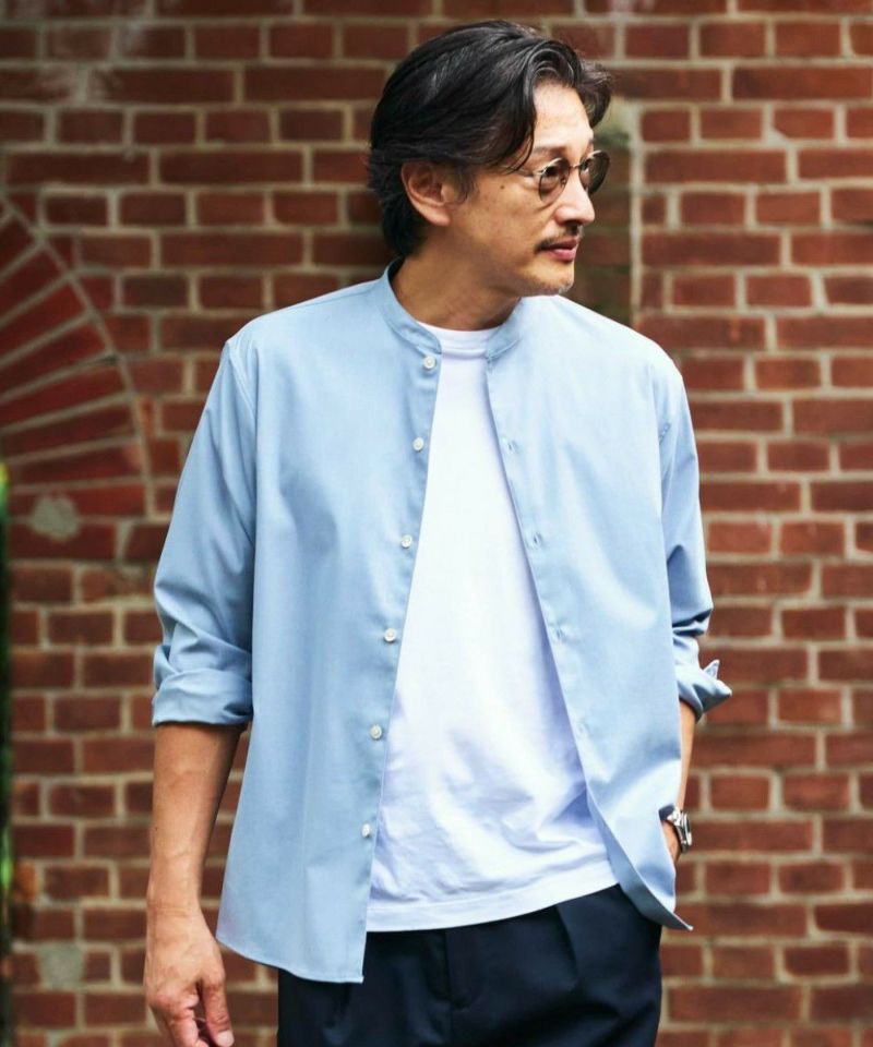 ノーカラー オックスフォードシャツ【FLAT】