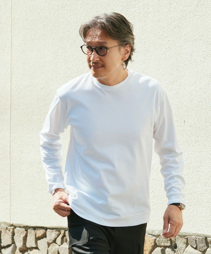 クリアコットン・リブロングスリーブTシャツ【FLAT】