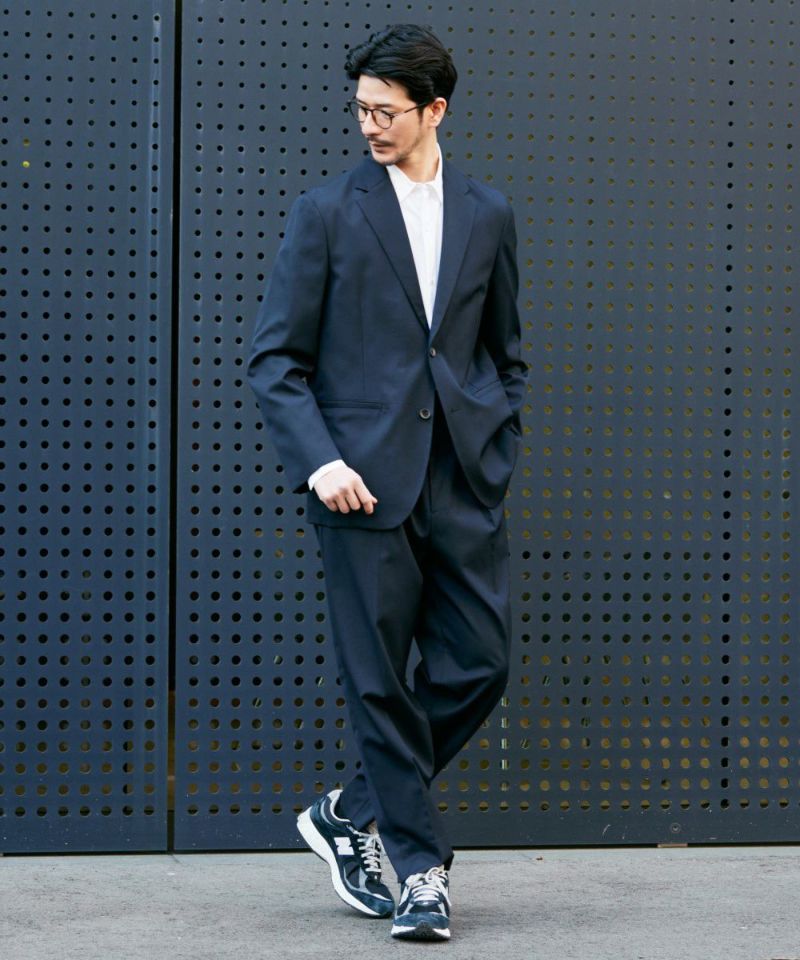 ストレッチ テーパードスラックス【PLAY】