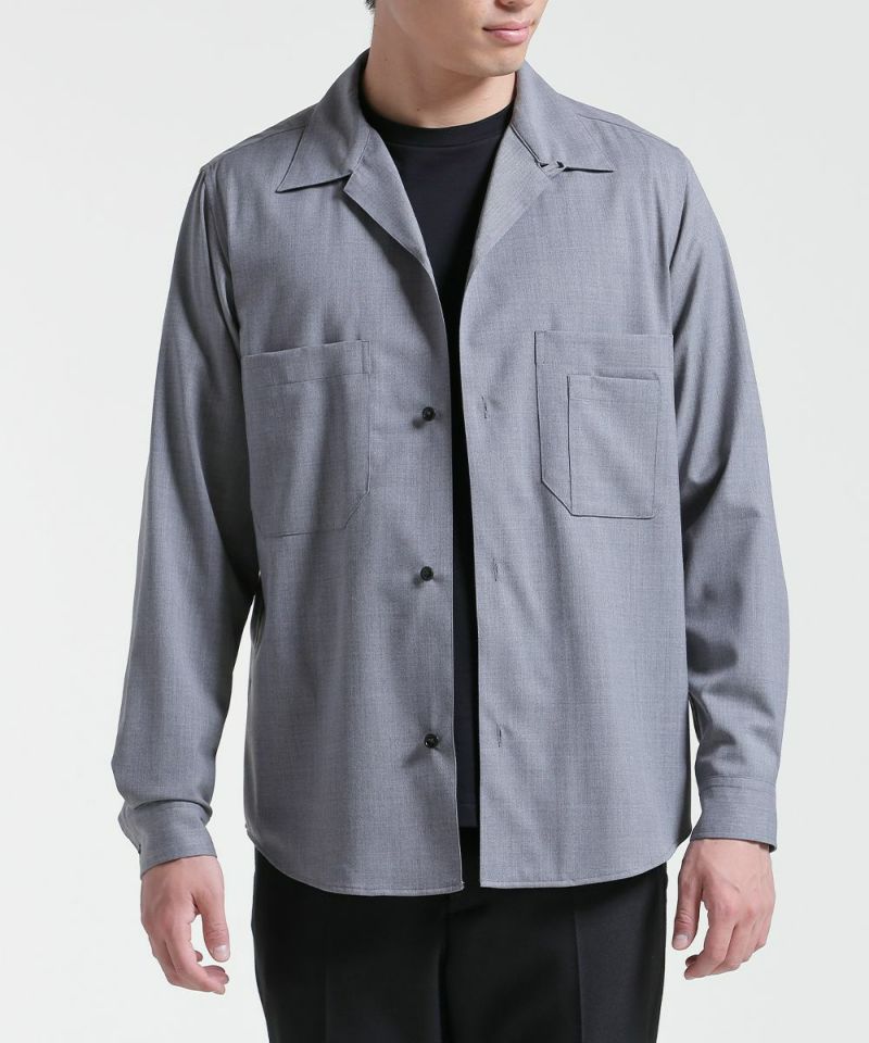 ハイブリッドウール シャツジャケット【FLAT】