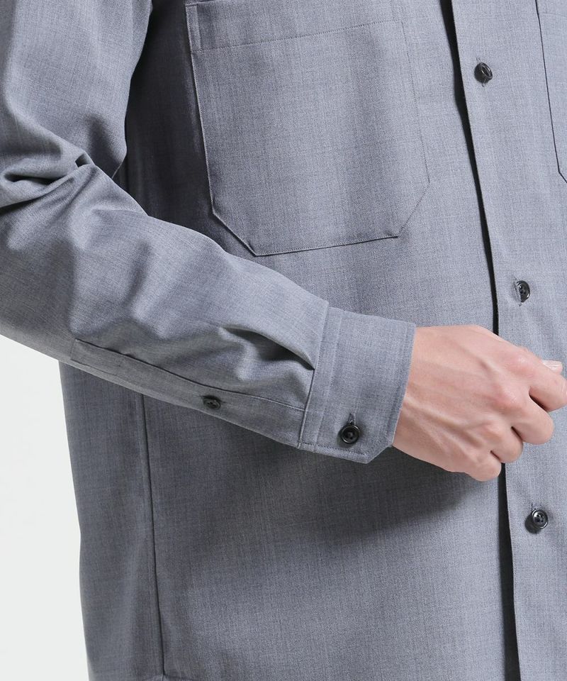ハイブリッドウール シャツジャケット【FLAT】