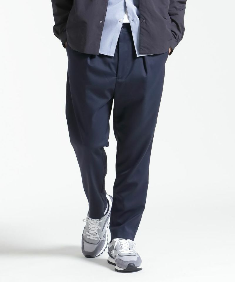 ハイブリッドウール ワンタックイージースラックス【FLAT】