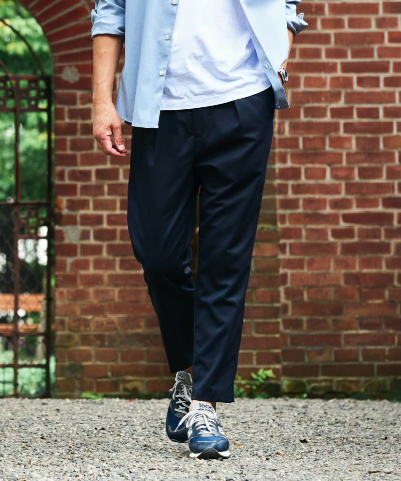 ハイブリッドウール ワンタックイージースラックス【FLAT】