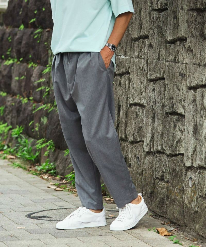 ハイブリッドウール ツータックイージースラックス【PLAY】