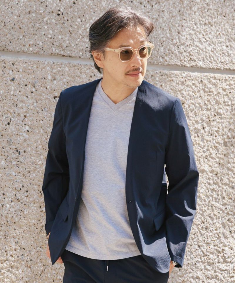 超軽量 撥水タイプライター ノーカラージャケット【FLAT】