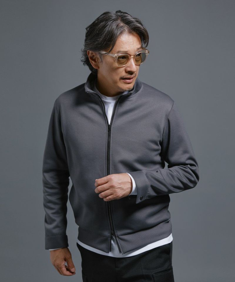 ダブルニット ドライバーズジップアップブルゾン【FLAT】