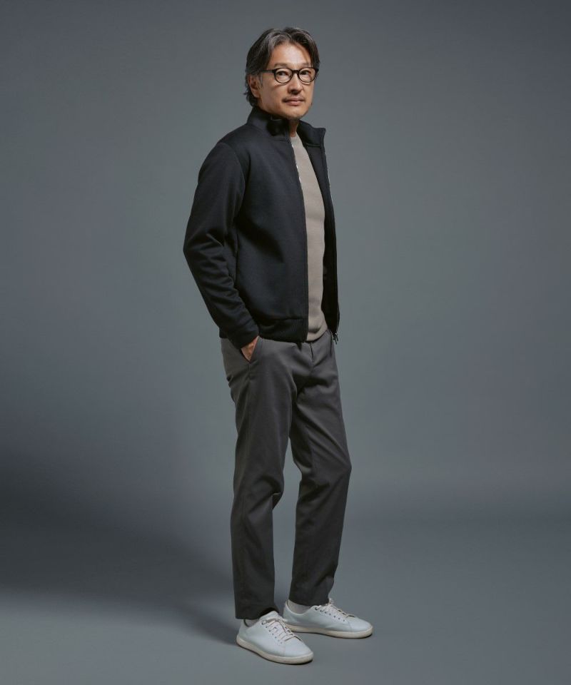 ダブルニット ドライバーズジップアップブルゾン【FLAT】